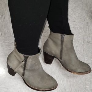 Gray ankle boots